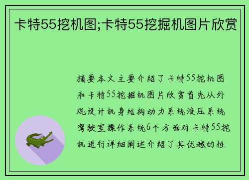 卡特55挖机图;卡特55挖掘机图片欣赏